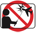 DO NOT AIM laser pointer AT AIRCRAFT OR STARS
